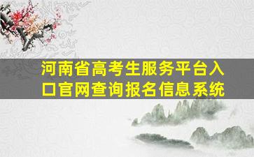 河南省高考生服务平台入口官网查询报名信息系统