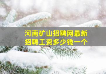 河南矿山招聘网最新招聘工资多少钱一个