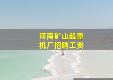 河南矿山起重机厂招聘工资