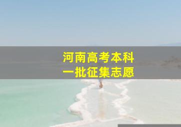 河南高考本科一批征集志愿