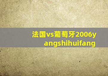 法国vs葡萄牙2006yangshihuifang