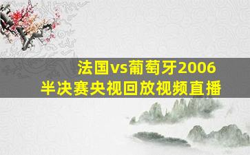 法国vs葡萄牙2006半决赛央视回放视频直播