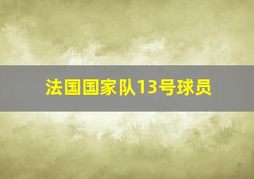 法国国家队13号球员