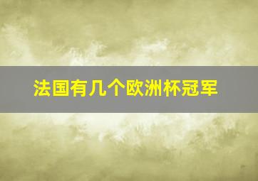 法国有几个欧洲杯冠军