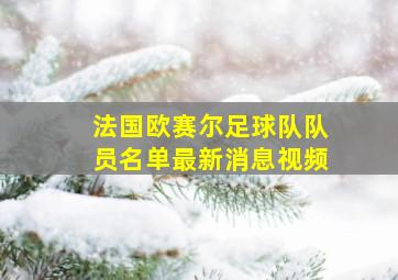 法国欧赛尔足球队队员名单最新消息视频