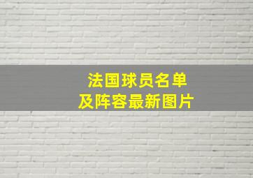 法国球员名单及阵容最新图片