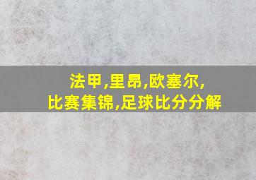 法甲,里昂,欧塞尔,比赛集锦,足球比分分解