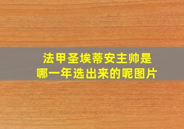 法甲圣埃蒂安主帅是哪一年选出来的呢图片