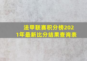 法甲联赛积分榜2021年最新比分结果查询表