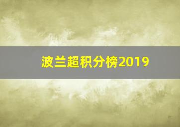 波兰超积分榜2019