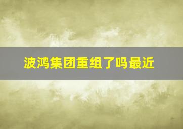 波鸿集团重组了吗最近