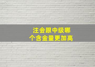 注会跟中级哪个含金量更加高