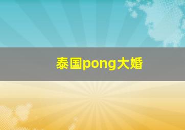 泰国pong大婚