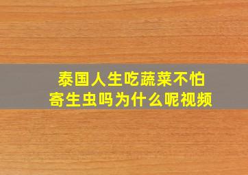 泰国人生吃蔬菜不怕寄生虫吗为什么呢视频