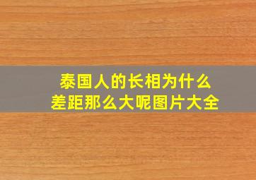 泰国人的长相为什么差距那么大呢图片大全