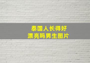 泰国人长得好漂亮吗男生图片