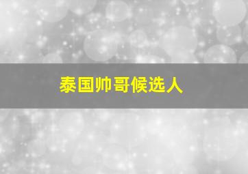 泰国帅哥候选人