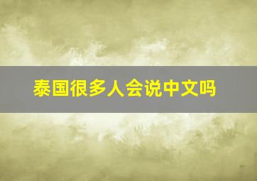 泰国很多人会说中文吗