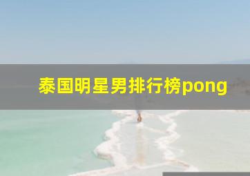 泰国明星男排行榜pong