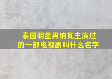 泰国明星男纳瓦主演过的一部电视剧叫什么名字