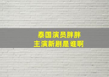 泰国演员胖胖主演新剧是谁啊