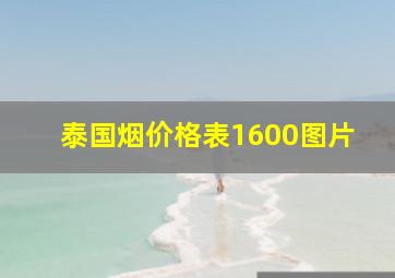 泰国烟价格表1600图片