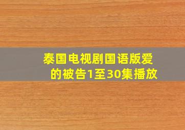 泰国电视剧国语版爱的被告1至30集播放