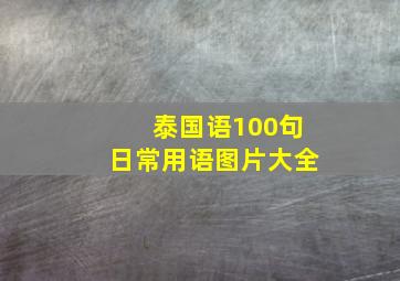 泰国语100句日常用语图片大全