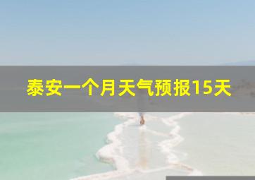 泰安一个月天气预报15天