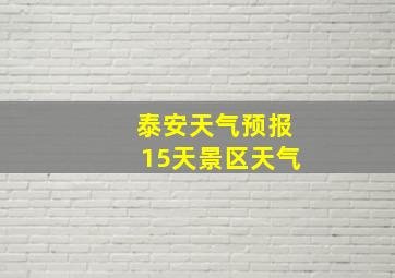 泰安天气预报15天景区天气