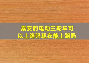 泰安的电动三轮车可以上路吗现在能上路吗