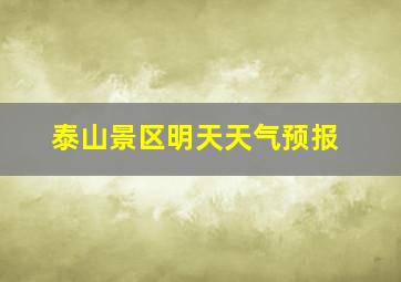 泰山景区明天天气预报