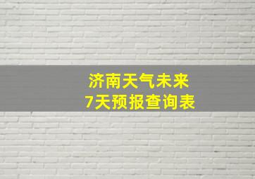 济南天气未来7天预报查询表