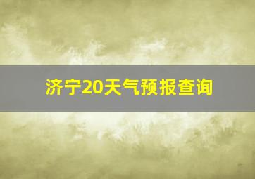 济宁20天气预报查询