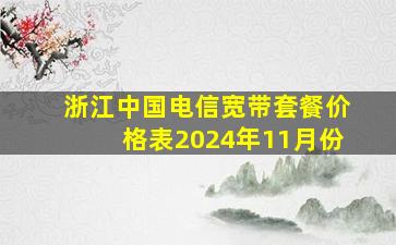 浙江中国电信宽带套餐价格表2024年11月份