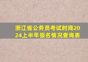 浙江省公务员考试时间2024上半年报名情况查询表