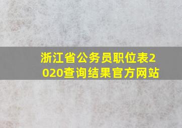 浙江省公务员职位表2020查询结果官方网站