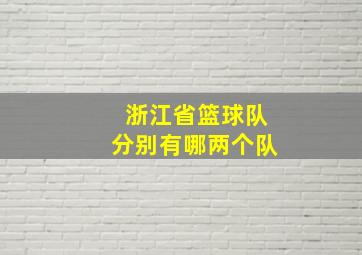 浙江省篮球队分别有哪两个队