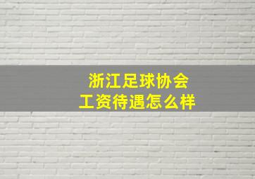 浙江足球协会工资待遇怎么样