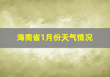 海南省1月份天气情况