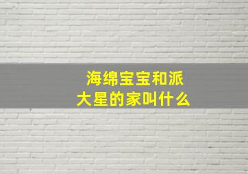 海绵宝宝和派大星的家叫什么