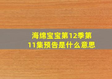 海绵宝宝第12季第11集预告是什么意思