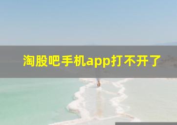 淘股吧手机app打不开了