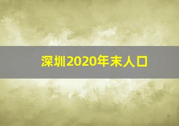 深圳2020年末人口