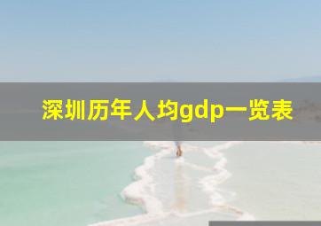 深圳历年人均gdp一览表