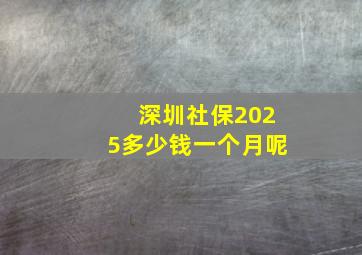 深圳社保2025多少钱一个月呢