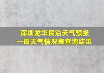 深圳龙华民治天气预报一周天气情况表查询结果