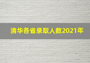 清华各省录取人数2021年