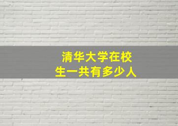 清华大学在校生一共有多少人