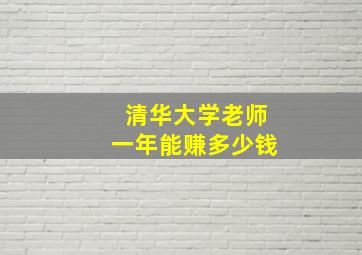 清华大学老师一年能赚多少钱